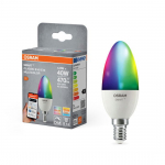 I&scaron;manioji LED lemputė OSRAM, E14, B40, 4,9 W, 2700 - 6500 K, 470 lm, RGBW, SMART + WiFi