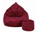 Sėdmai&scaron;is su pufu Mega Premium Terra Velour XXL, 100x130 cm, bordinis