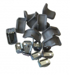 Kampukas su guminiu uždengimu, 25 x 25 x 20 mm, metalinis, pastiprintas, pilkos sp., 10 vnt.