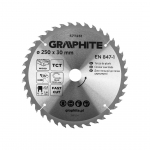 Medžio pjovimo diskas GRAPHITE, 250 x 2,4 x 30 mm, 40 dantų, TCT
