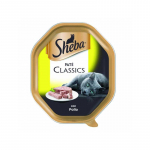Konservuotas kačių ėdalas SHEBA Tray, su vi&scaron;tiena, 85 g