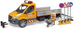 BRUDER MB Sprinter komunalinė transporto priemonė su vairuotoju ir priedais, 02677
