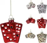 Pakabinama kalėdinė dekoracija DOMINO, įvairių sp., 6 rū&scaron;ių, 2,4 x 7 x 7,8 cm