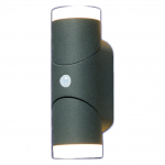 Sieninis LED lauko &scaron;viestuvas TOPE SANOSENS su judesio davikliu, IP65, 3000K, 2x6W, 1081lm