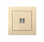 USB lizdas be rėmelio, 2 lizdų, 3,4 A, smėlio sp.