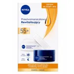 Dieninio ir naktinio veido kremų rinkinys Nivea nuo rauk&scaron;lių 55+, 2 x 50 ml