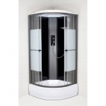 Pusapvalė ketursienė du&scaron;o kabina BARI, 90x90x215cm, chromo sp. profiliai
