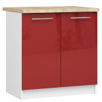 Virtuvės spintelė OLIVIA S 80 cm, balta/raudona