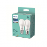 LED lemputė PHILIPS, A67, 13W(=100W),E27,4000K,1521lm,NON-DIM,&scaron;altai baltos spalvos,2vnt.