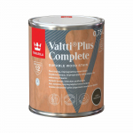 Medienos dažyvė TIKKURILA VALTTI PLUS COMPLETE, &scaron;ilko matiniai, tamsiai rudos sp., 0,75 l