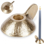 Metalinė žvakidė, auksinės spalvos, 9 x 4 cm