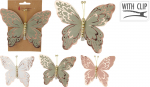 Įsegama kalėdinė dekoracija BUTTERFLY PASTEL, 3 spalvos, 15 cm