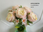 Dirbtinių gėlių puok&scaron;tė ROSE, &scaron;v., rožinės sp., 12 žiedų