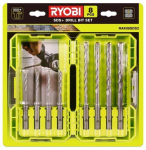 Betono grąžtų rinkinys RYOBI RAK08SDS2, 5/5,5/6/7/8/10/12 mm, SDS-plus, 8 vnt.