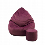 Sėdmai&scaron;is su pufu Mega Premium Cloud Velour XL, 90x120 cm, bordinis