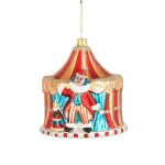 Stiklinis kalėdinis eglės žaisliukas CIRCUS TENT, 11,5 x 10,5 cm