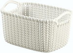 Plastikinis krep&scaron;ys CURVER KNIT, pieno baltumo spalvos, h14 x 25 x 18 cm, 3 L