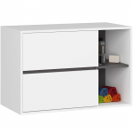 Pakabinama vonios spintelė Akord Vami, balta/grafito, 45.5 cm x 90 cm x 60 cm