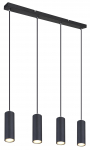 Pakabinamas &scaron;viestuvas GLOBO Robby, 4 x GU10, 35W, matinės juodos sp., 6 x 65 x 120 cm
