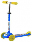Paspirtukas su 3 ratais KIDS, mėlynos sp., vairo auk&scaron;tis 66 - 76 cm