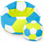 Sėdmai&scaron;is su pufu Ball XXXXL (100 cm), Lime/Blue/White