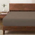 Satininė paklodė su guma CREYA MINK, t. rudos sp., 200 x 200 + 30 cm, 100% medvilnės