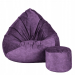 Sėdmai&scaron;is su pufu Mega Premium Terra Velour XL, 90x120 cm, tamsios slyvų spalvos
