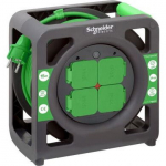 Ilgiklis ritėje Schneider, 4 lizdai, 15 m, 3x1,5 mm&sup2;, IP44; IMT33136