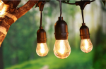 Terasų elektrinė girlianda PARTY BULBS PAPAYA, IP44, 10LED, sujungiamos, &scaron;iltai baltos sp., 4.5 m