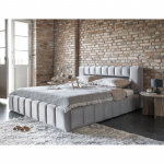 Lova su grotelėmis ir LED ap&scaron;vietimu Lamica 180x200 cm, pilka