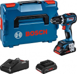 Akumuliatorinis smūginis suktuvas-gręžtuvas BOSCH PRO GSB 18V-90 C (2x Li-Ion 4.0Ah, L-BOXX, Bluetooth)