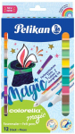 Flomasteriai PELIKAN COLORELLA magic, 12 spalvos