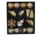 Kalėdinių eglės žaisliukų rinkinys DECORIS Xmas On The Stage Glitter, įvairių ru&scaron;ių, 25vnt