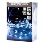 Elektrinė girlianda SILVERWIRE, 160 LED, IP44, (elementai 3xAA neįeina), &scaron;altai baltos sp., 7,95 m