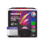 Naktinis LED &scaron;viestuvas-projektorius HENSKE STARRY, 10W, RGBW, įkraunamas, USB, su pultu