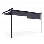 Pavėsinė Pergola SPRINT WALL PLUS 4x2.7m, Anthracite/Grey, montuojama prie sienos