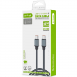 USB kabelis D-FRUIT  DF440C, C-USB-C, 1 m, pilkos sp.