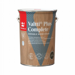 Medienos dažyvė TIKKURILA VALTTI PLUS COMPLETE, &scaron;ilko matiniai, tamsiai rudos sp., 5 l