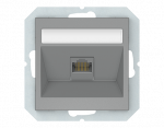 Kompiuterio lizdas 1 vietos (RJ45 CAT6e UTP) QR1000, be rėmelio, pilkos matinės sp.