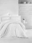 Satininės patalynės kompl. CREYA STRIPE, baltos sp., 240x220cm, 2x50x70cm, 2x70x70cm, 100% medv.