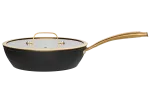 Keptuvė MAKU ECLIPSE SAUT&Eacute; GOLD BLACK, aliuminis, 3,5 L, 28 cm