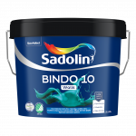 Sienų ir lubų dažai SADOLIN BINDO 10, pusiau matiniai, baltos sp., BW bazė, 10 l
