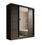 Spinta ADRK Keri, juoda sp., 200 cm x 61 cm x 215 cm, su veidrodžiu