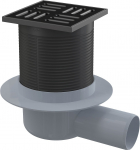 Trapas ALCAPLAST APV31BLACK, su juodos sp. NP grot., 105 x 105 mm, DN50, horizontalus