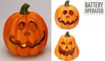 LED Dekoracija HALLOWEEN PUMPKIN, oranžinės sp., 3 rū&scaron;ių,  2 x LR44 (įeina), 14 x 15,5 cm