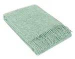 Pledas NOSTRA ZELANDIA MELANGE SMOKE GREEN, 140 x 200 cm, 100% N.Zelandijos avių vilnos, 340 g/m2