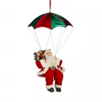 Kalėdinė dekoracija SANTA WITH PARACHUTE, raudonos sp., 35 x 60 cm