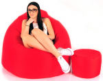 Sėdmai&scaron;is su pufu Mega Chill L, kodura, raudonas