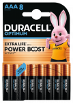 Elementai DURACELL OPTIMUM EXTRA LIFE, AAA, 8 vnt