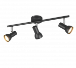 Ta&scaron;kinis &scaron;viestuvas REALITY CANTAR, 3 x GU10, max 3 x 5 W, juodos/chromo sp, 45,5x8x12,5cm